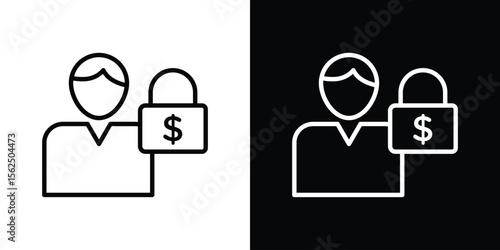 Guarantor icon Black and White Vector Graphic