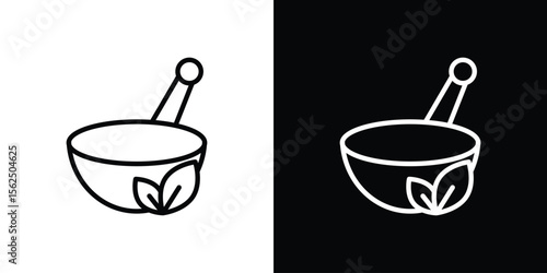 Herbal medicine icon Black and White Vector Graphic