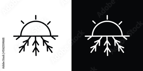 Hot and cold icon Black and White Vector Graphic