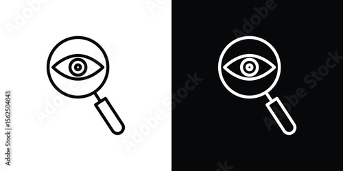 Investigation icon Black and White Vector Graphic