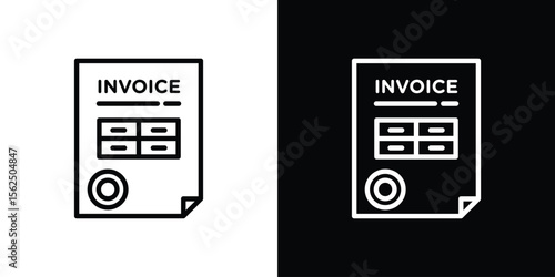 Invoice icon Black and White Vector Graphic