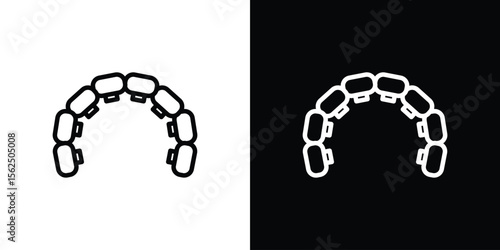 Lingual braces icon Black and White Vector Graphic