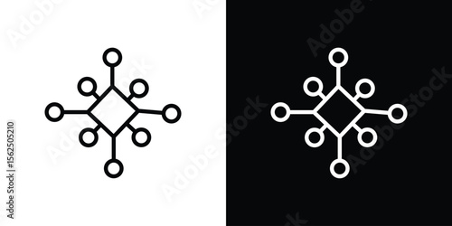 Multi channel icon Black and White Vector Graphic
