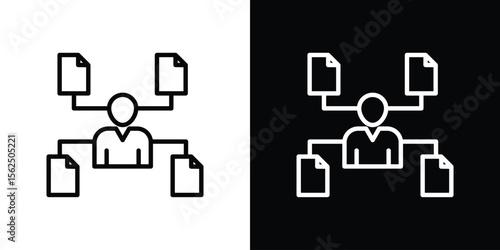 Multitask icon Black and White Vector Graphic