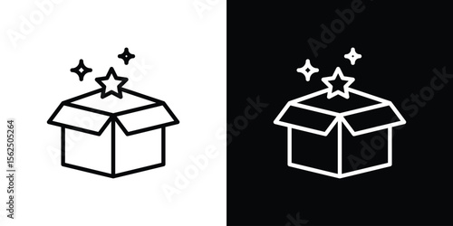 New product icon Black and White Vector Graphic