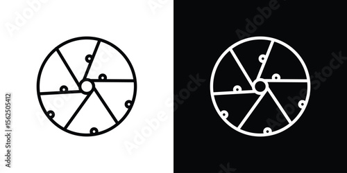 Perpetual motion icon Black and White Vector Graphic
