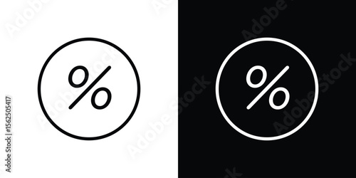 Percent icon Black and White Vector Graphic
