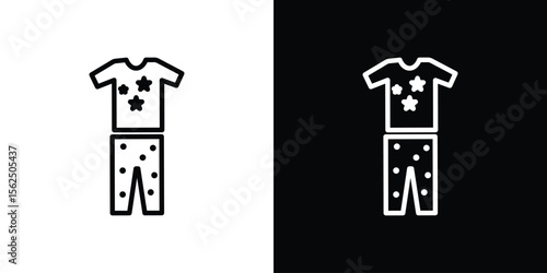Pijama icon Black and White Vector Graphic