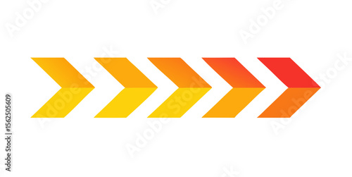 Directional arrows forward progression orange yellow red gradient flow vector graphic design element icon 100