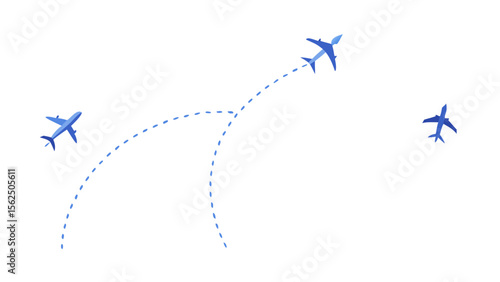 Airplane travel route vector illustration for flight design and tourism promotion concept with dotted line 100