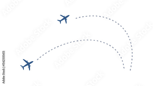 Airplane flight path vector illustration for travel tourism and transportation design concept with dotted line 100