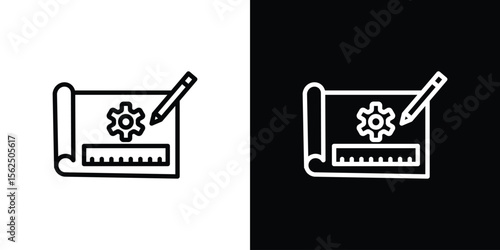 Prototyping icon Black and White Vector Graphic