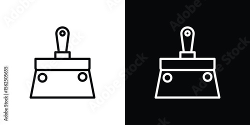 Putty knife icon Black and White Vector Graphic