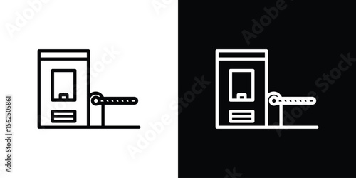 Road toll icon Black and White Vector Graphic