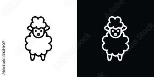 Sheep icon Black and White Vector Graphic