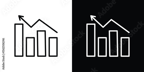 Stagflation icon Black and White Vector Graphic