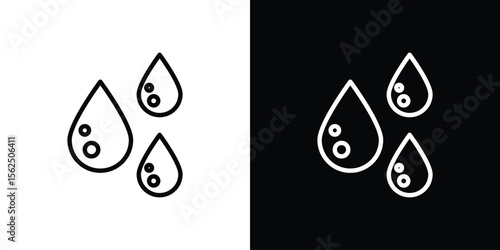 Tear drop icon Black and White Vector Graphic