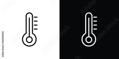 Thermometer icon Black and White Vector Graphic