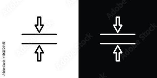 Thickness icon Black and White Vector Graphic
