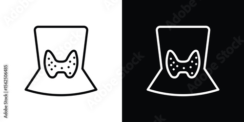 Thyroid icon Black and White Vector Graphic
