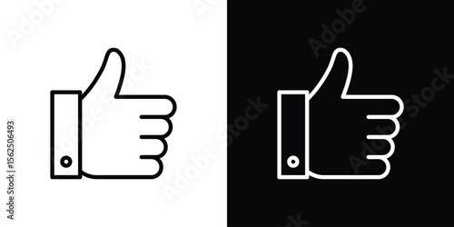 Thumb up icon Black and White Vector Graphic