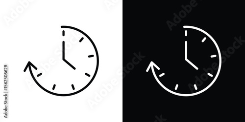 Uptime and downtime icon Black and White Vector Graphic