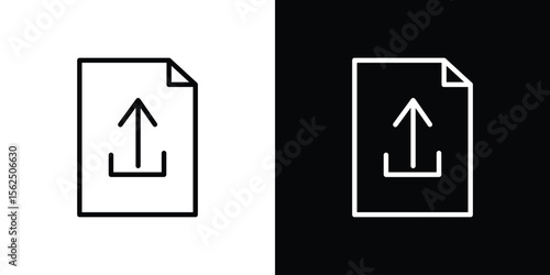 Upload file icon Black and White Vector Graphic