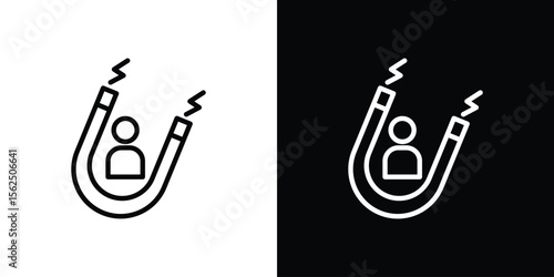 User engagement icon Black and White Vector Graphic