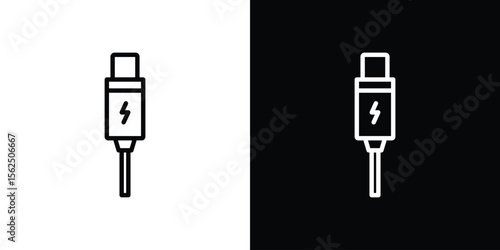 USB type c icon Black and White Vector Graphic