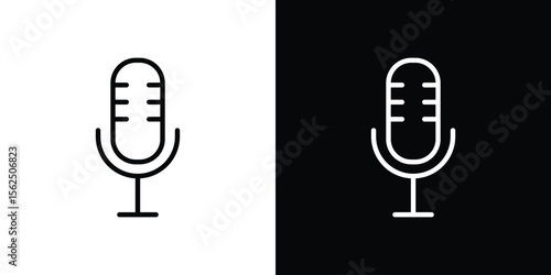 Voice recording icon Black and White Vector Graphic