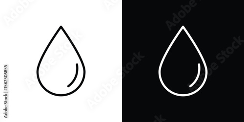 Water drop icon Black and White Vector Graphic