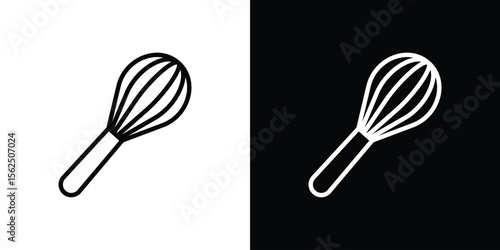 Whisk icon Black and White Vector Graphic