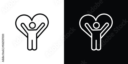 Wellness icon Black and White Vector Graphic