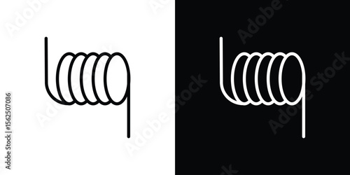 Wire coil icon Black and White Vector Graphic