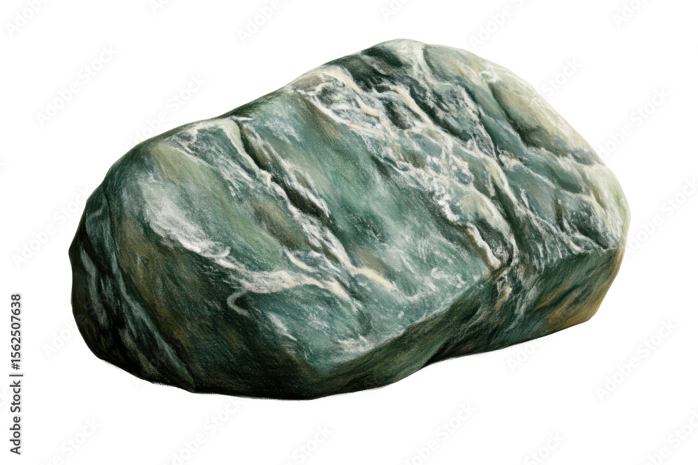 Obraz premium Hand-Drawn Green Stone _ Gem or mineral sketched by hand, transparent PNG for geology, nature, or fantasy art.