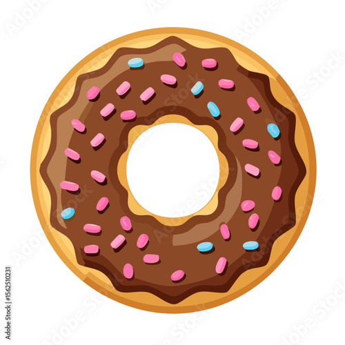 Chocolate Donut Food Icon on a Transparent Background