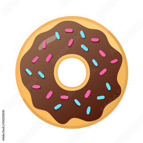 Chocolate Donut Food Icon o...