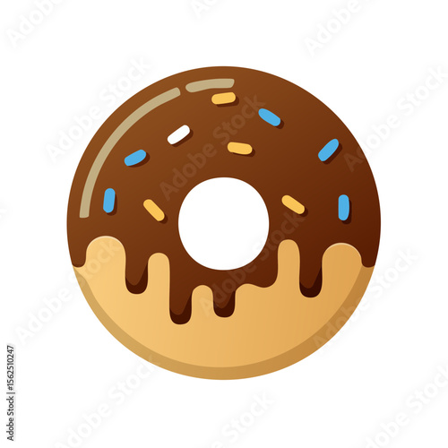 Chocolate Donut Food Icon o...