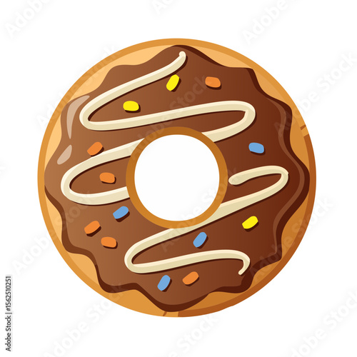 Chocolate Donut Food Icon o...