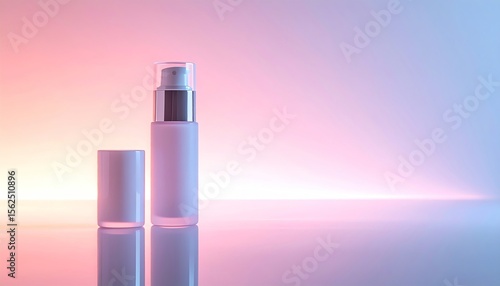 Cosmetic Bottle on Gradient Background