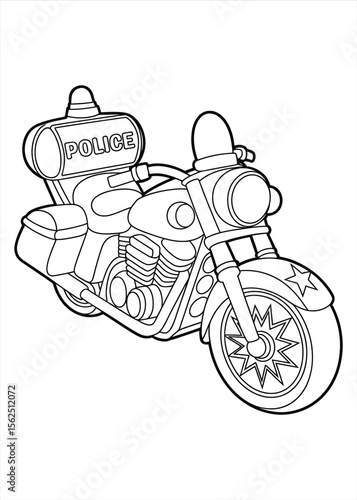 police motorcycle black and white cartoon clip art preview