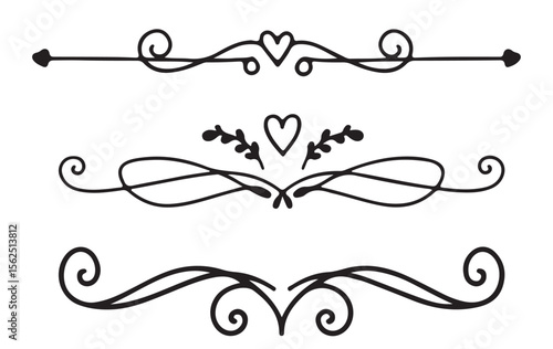 Floral Decorative Elements Set for Vintage Design and Ornaments