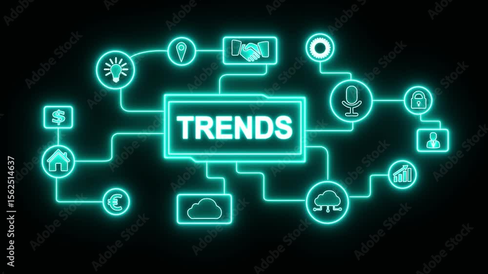 Neon glowing Business, Technology, Internet and network concept. Recent and latest trends with social media marketing tools on black background. Neon glowing Business, Technology, Internet and network concept. Recent and latest trends with social media marketing tools on black background.