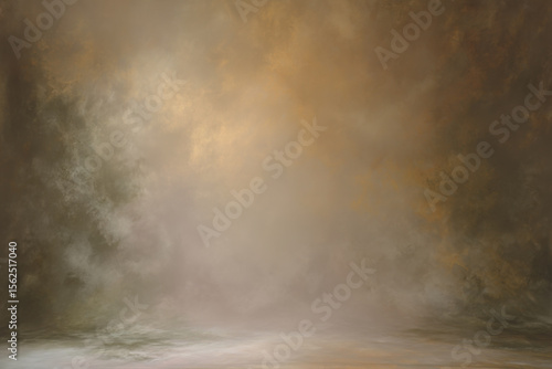 Brown studio painted backdrop. Canvas background on the wall and on the floor with a soft transition.