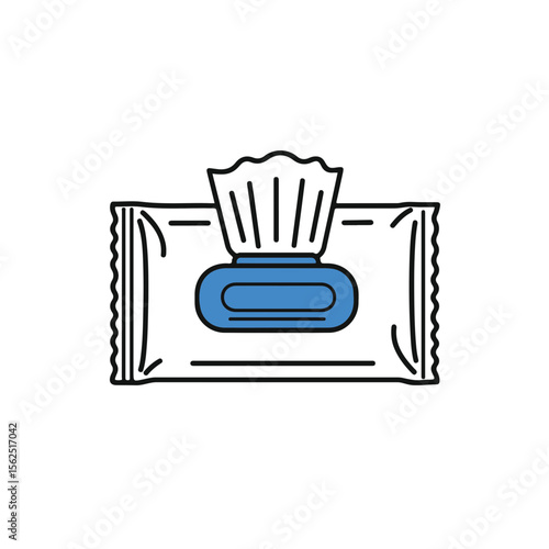 A hygienic wet wipe pack in a clean environment.