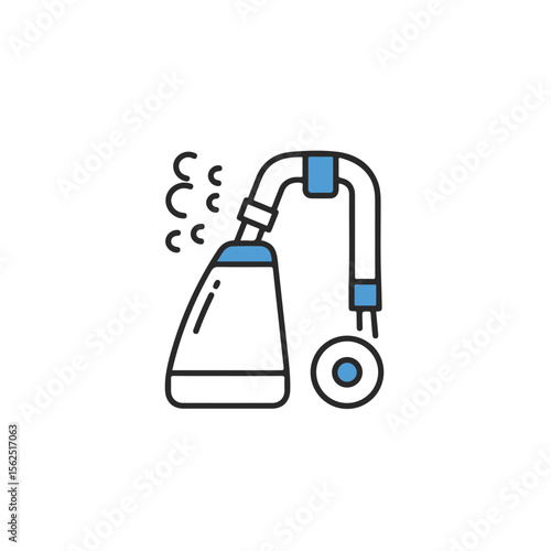 A unique illustration of a modern vacuum cleaner with minimalist design.