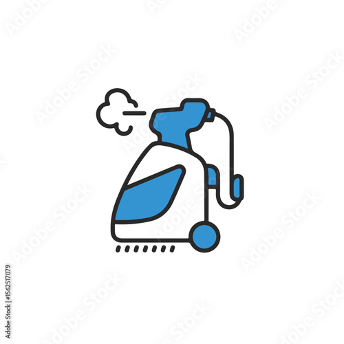 Steam cleaner isolated on a clean surface, perfect for cleaning.