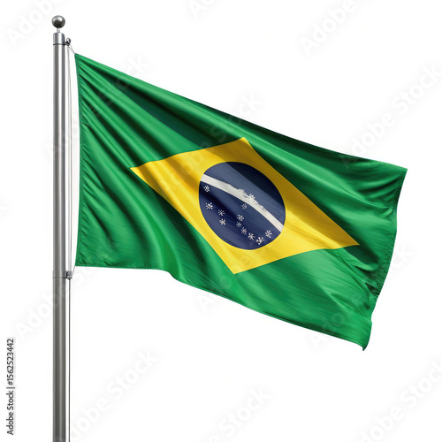 brazil flag isolated on white background