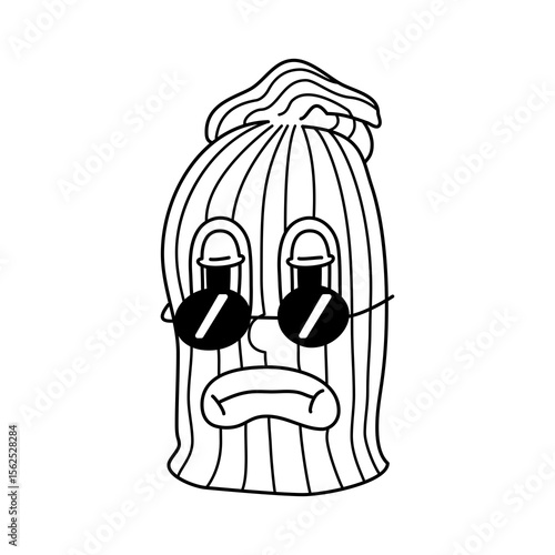 Cool, Sad Knitted Balaclava with Sunglasses