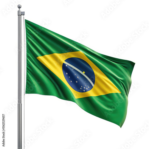brazil flag isolated on white background